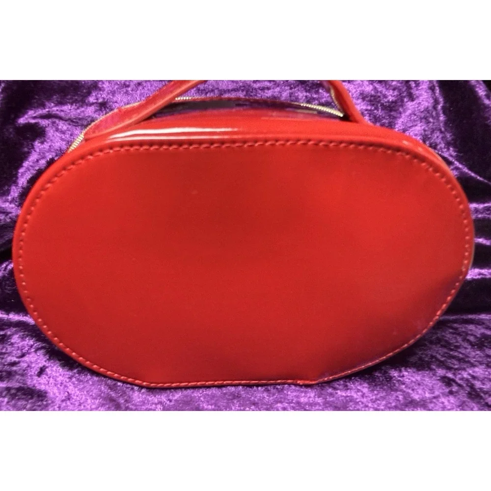 Dior Patent Red Pouch Zip Cosmetic Handle Travel Bag‎ Makeup Perfume Jewelry